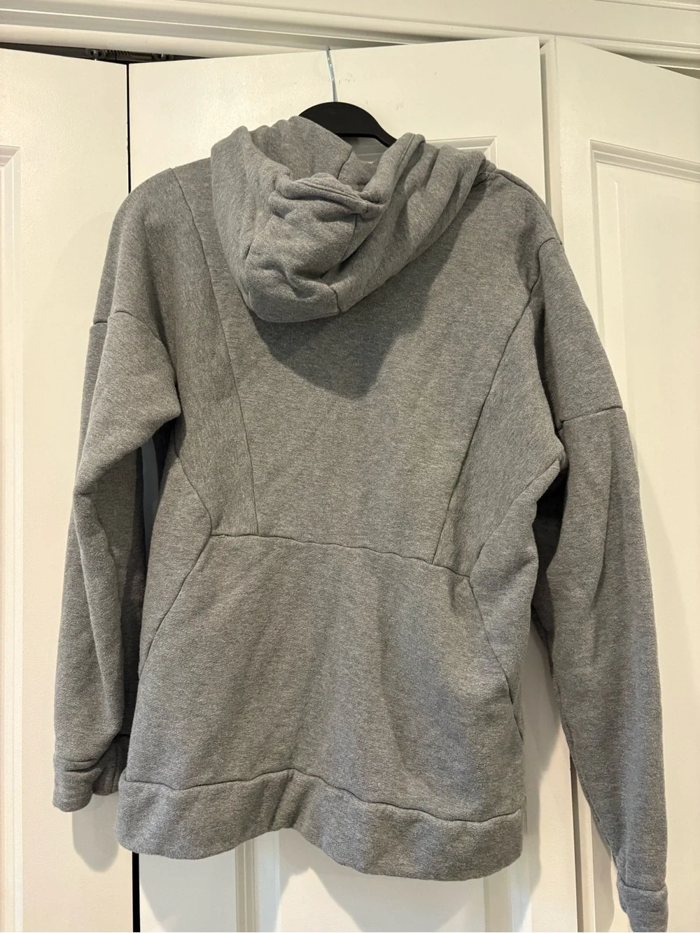 Jordan Gray Full-Zip Hooded Sweatshirt with Red Jumpman Patch